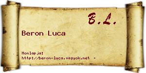 Beron Luca névjegykártya